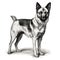Realistic Black And White Dog Drawing: Detailed Character Illustration