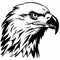 Realistic Black And White Eagle Head Stencil For Patriotic Art