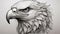 Realistic Black And White Eagle Portrait Tattoo Drawing