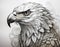 Realistic Black And White Eagle Portrait Tattoo Drawing