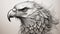 Realistic Black And White Eagle Portrait Tattoo Drawing