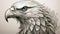 Realistic Black And White Eagle Portrait Tattoo Drawing