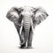 Realistic Black And White Elephant Portrait Tattoo Drawing