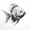 Realistic Black And White Fish Illustration With Surrealistic Elements