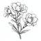 Realistic Black And White Flower Illustration With Detailed Anatomy