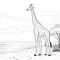 Realistic Black And White Giraffe Coloring Page For Wildlife Enthusiasts