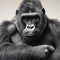 Realistic Black And White Gorilla Portrait In 8k Resolution