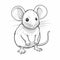 Realistic Black And White Mouse Coloring Page