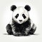 Realistic Black And White Panda Bear Illustration