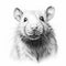 Realistic Black And White Rat Portrait Tattoo Drawing In High Resolution