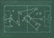 Realistic blackboard drawing a soccer game strategy