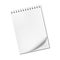 Realistic blank notepad with turned-up corner