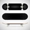 Realistic blank skateboard template - black