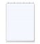 Realistic blank spiral notebook isolated white