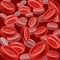 Realistic Blood Erythrocyte Seamless Pattern Background. Vector