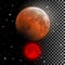 Realistic blood moon vector illustration.