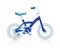 Realistic blue baby bicycle. Vector