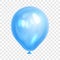 Realistic blue balloon, on transparent background.