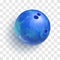 Realistic blue bowling ball with holes