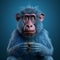 Realistic Blue Monkey: A Playful And Expressive Baboon Character