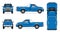Realistic Blue Pickup Truck Vector Mock-up