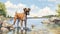 Realistic Boxer Dog Art: Contemporary Canadian Airbrushed Marine Views