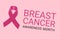 Realistic Breast Cancer icon with Pink awareness ribbon on white background.