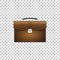 Realistic Briefcase brown for business isolated object on transparent background. Business case sign. Vector