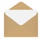 Realistic brown craft paper closed envelope icon template. Vector illustration