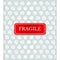 Realistic bubble wrap texture background with red fragile sticker