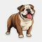 Realistic Bulldog Sticker With Tongue Out - Detailed Brown Bulldog Design