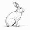 Realistic Bunny Illustration With Detailed Line-work