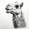 Realistic Camel Portrait Tattoo Drawing With High Contrast