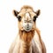 Realistic Camel Portrait On White Background - Hyper-detailed Caricature