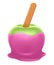 Realistic candy apple with wooden stick.