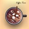 realistic cappuccino with marshmallows hot americano drink coffee break concept