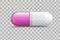 Realistic capsule pill on transparent background. Medicine 3d drug. Vector illustration  design template tablet