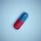 Realistic capsule, pill on a white background. Capsule, top view vector illustration