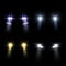 Realistic car headlights. Bright round cars headlight, front light flares and blur shadows effect. Automobile glow beams