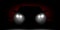 Realistic Car headlights shining in the dark front view