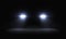 Realistic car headlights. Train front light beams, transparent bright glowing light rays, night road light effects