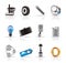 Realistic Car Parts and Services icons