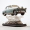 Realistic Car Statue On Transparent Background