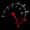 Realistic car tachometer. Vector illustration indicating the limit