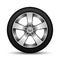 Realistic car wheel alloy black tire on white background vector