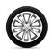 Realistic car wheel alloy with tire sport design on white background vector