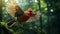 Realistic Cardinal Bird Flying In Hyper-detailed Forest - 8k Image