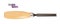 Realistic carpenter chisel with wooden handle isolated on a white background. Tool for carving, craft or construction. Wood