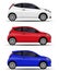 Realistic cars set. hatchback.