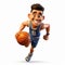 Realistic Cartoon Basketball Player: Professional 3d Image